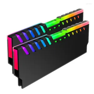 Refroidissements d'ordinateur 2pcs / lot Jonsbo Nc-2 Mémoire de bureau Shell de refroidissement RGB 256 Couleur Radiateur Al-Mg Alliage RAM Dissipateur thermique Changement automatique