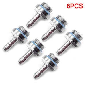 Ordinateur Refroidissements 6pcs Barb-Fitting PC Water Cooling Two-Touch Fitting G1/4 Thread Barb Connector for Tube 4mm/6mm/7.2mm/ 9mm/ 11mm/ 14mm