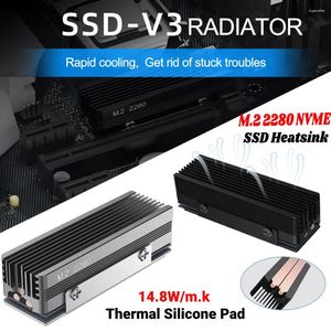 Refroidissements d'ordinateur M.2 2280 NVME SSD dissipateur thermique 14.8 W/K tampon en Silicone thermique 2 caloducs en cuivre radiateur à semi-conducteurs pour