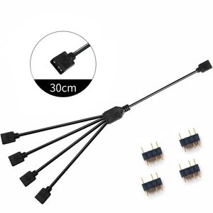 Cable síncrono dividido RGB para placa base de ordenador, Cable de extensión de 12V y 4 pines, concentrador de 3 pines ARGB de 5V para Asus Gigabyte MSI RGB Fusion