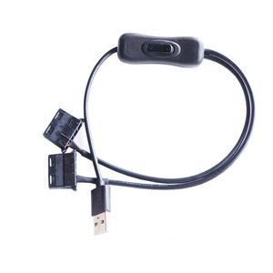 Ordinateur USB mâle vers double câble adaptateur de ventilateur Molex 4 broches avec interrupteur marche/arrêt Y répartiteur fil d'alimentation pour châssis d'ordinateur boîtier d'ordinateur de bureau ventilateur de refroidissement