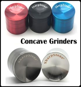 Concave Surface Sharpstone Herb Grinders Accessoires Tabacco Qualité supérieure 40505563mm 4 couches sans Logooem Zinc Alloy1915632