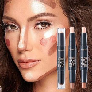 Corrector 2 en 1 Resaltador Sombreado Stick Decorar Contorno Facial Bronceador Mate Corrector Stick Nariz Sombra Crema Sólida Maquillaje Cosmético