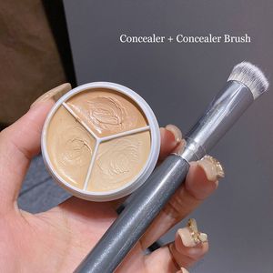 Concealer 3-Color Concealer Palette Cream Texture Covers Acne Marks Dark Circles Multifunction Face Makeup Lasting Brighten Face Cosmetics 230921