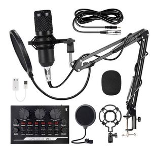 Condensateur professionnel BM800 Kit PC Gaming Microfone avec support antichoc + capuchon en mousse + carte son Microphone d'enregistrement bm 800