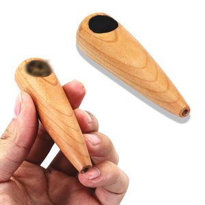 Tuyau en bois conique Ensemble de fumage portable compact monobloc Une finition soignée peut contenir des feuilles de tabac WH0297