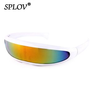 Gafas de sol con lentes unidas para hombres y mujeres, diseño de cola de pez, gafas de espejo con delfines láser X, gafas a prueba de viento, gafas de robots espaciales, gafas UV400