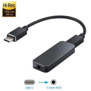 Connecteurs 192 kHz USB C DAC Convertisseur Portable HiFi Hifi Headphone Amplificateur Type C à l'adaptateur d'oreilleur 3,5 mm pour le smartphone Android System