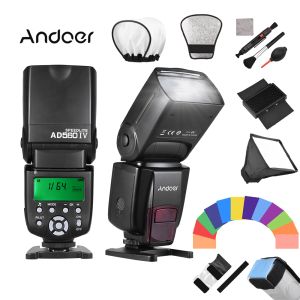Connecteurs Andoer AD560 IV 2.4G Wireless Universal Oncamera Speedlite Flash Light Gn50 LCD Affichage pour les caméras DSLR