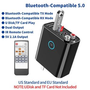 Connecteurs Bluetooth 5.0 Émetteur audio récepteur Adaptateur sans fil stéréo TF / U Disque Play USB Charge USB pour le casque TV IR Contrôle de l'application