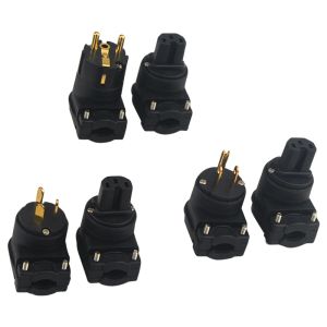 Connecteurs Adaptateur audio HIFI Gold Pladed Power Power Copper IEC Connector Eu US AU Version