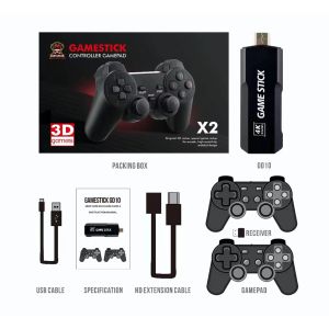 Consolas 4K Game TV Stick GD10 HD X2 Consola de videojuegos retro Controlador inalámbrico Consola de videojuegos clásicos Controladores inalámbricos 2.4G