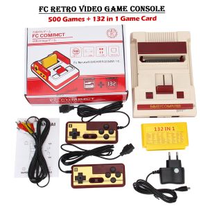 Consolas de 8 bits para consola de videojuegos FC incorporada 500+132 juegos clásicos computadora familiar TV juego compatible con cartucho de juego para FC Retro Gamin