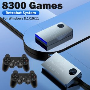 Consoles Retrobat 64 Go Gaming USB Stick 8300 Retro Games pour PSP / NDS / DC / SNES / GBA GAME USB Drive pour PC / Windows Handheld Game Console