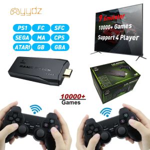 Consoles Consoles de jeu vidéo 4K HD Wireless Controller Game Stick 128g Builtin 20000 Games Fêtes de fête des enfants Cadeaux de Noël