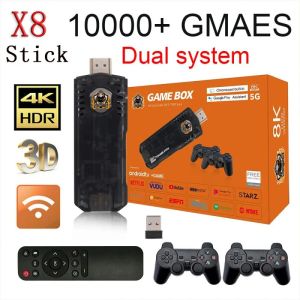 Consoles x8 Stick Game 4k 10000 jeux Arcade rétro Vidéo Retro Consoles pour Android TV Box avec jeu vidéo rétro WiFi