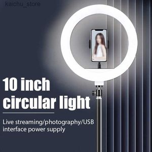 Éclairage continu 10 pouces Selfie Ring Light Photography Filt Light Ring Light Light For Video Recording Live Broadcasting Selfie LED remplissage Lumière Y240418