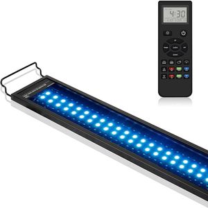 Control Luz de Acuario con Control Remoto de 120 cm con Temporizador Luz de Tanque de Peces de Espectro Completo con Modo meteorológico Lámpara LED Rgbw para Plantas acuáticas