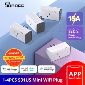 CONTRÔLE 14PCS Sonoff S31 US MINI MINI WIFI SOCKET 15A Smart Pustoules Switch Timing Timing Pild Consommation Mesume Mesitrey