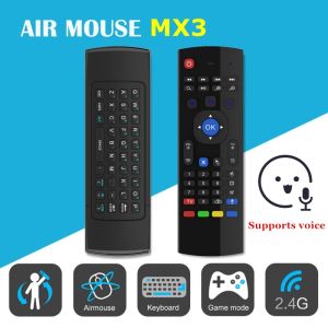 Contrôle 2.4g MX3 Air Mouse Smart Voice Remote Control RF RF Wireless Keyboard Backlit Fly Mouse MX3