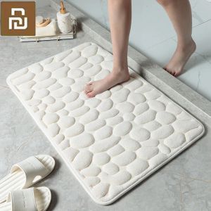 Control 2022 Mijia – tapis de bain en relief pavé, antidérapant, pour sol latéral de baignoire, paillasson de salle de douche, en mousse à mémoire de forme