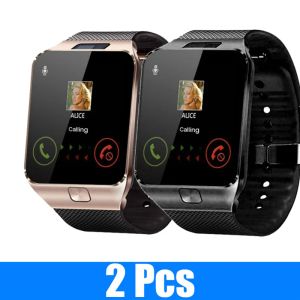 Contrôle 2PCS DZ09 Téléphone d'appel 1pcs Smart Watches Sleep Monitor TF Simwatches Smartwatches Tracker Tracker Remote Contrôle Camera Musique Caméra Wrist