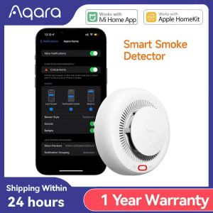 Contrôle Aqara Smoke Detector Sensor Alarm Fire Zigbee 3.0 Monitor Alert Home Security App Works with Xiaomi Mi Home Homekit