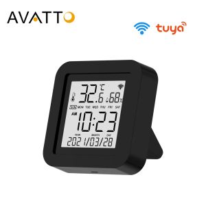 Contrôle Avatto Tuya WiFi IR Remote Control avec Temperature Humidity Display, Smart Universal Infrarate for AC TV DVD, Alexa Google Home