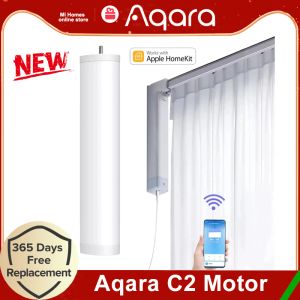 Contrôlez le nouveau moteur de rideau intelligent AQARA C2 Zigbee Electric Track Track Track High Torque Motor Remote Controly With Apple Homekit