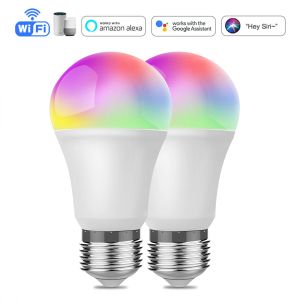 Contrôlez le nouveau tuya ewelink smart bulb wifi e27 9w LED RVB lampe morte de minuterie de la lampe à bulbe magique travail avec Alexa Google Home Yandex Alice
