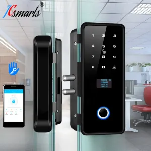 Contrôle NFC Smart Lock No Drilling Office Glass Door Lock Digital Empreinte Digital Lock Bluetooth TTLOCK Electronic Fechadura Digital WiFi