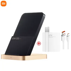 Contrôle Original Xiaomi 50W Chargeur sans fil refroidissement à air vertical avec chargeur 67W 6A Câble Typec Charge rapide pour Xiaomi 11/12 Pro