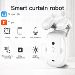 Ouvre-rideau automatique intelligent, contrôle Tuya WIFI Bluetooth Roman T U Rail, interrupteur de rideaux, télécommande Robot Alexa Google Home