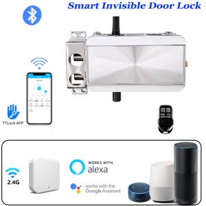 Contrôle Smart Bluetooth ttlock Electronic Lock Remote Déverrouille Invisible Keyless Door Lock Contrôle WiFi en option Alexa Google Home Voice