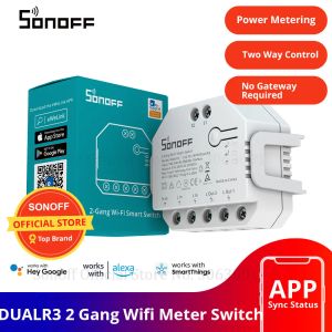 Contrôle Sonoff Dual 2CH WiFi Smart Switch Home Remote Control sans fil Switch Universal Module Timer WiFi Switch Smart Home Controller
