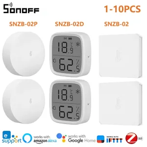 Contrôle du capteur d'humidité de température Sonoff Zigbee SNZB02P / 02D / 02 Monitor Smart Home-Automation Kits Support Ewelink Alexa Google Ifttt