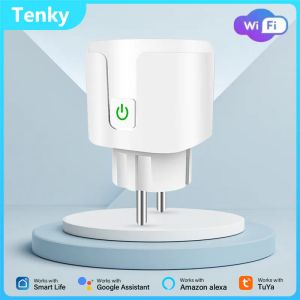 Contrôle Tenky Smart Home WiFi Plug 20a Eu Power Monitor Support Outlet Smart Socket Work avec Alexa Google Yandex Alice Tuya Smart Life Life