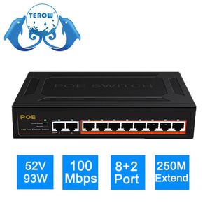 CONTRÔLE TEROW POE Switch 10port 100Mbps Ethernet Smart Switch 8 Poe + 2 Link avec le réseau interne du réseau domestique Power Office pour la caméra IP