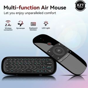 Contrôle W1 2.4G Air Mouse Wireless Keyboard 6axis Motion Send Ir Smart Remote Control Récepteur USB pour les supports Android Win Smart TV