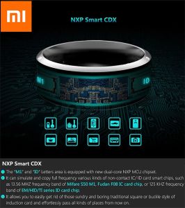 Contrôle Xiaomi Mijia NFC Smart Ring Electronic Bluetooth Ring Solar Ring IC / ID REWRITABITÉ CARTE D'ACCÈS ANALOG