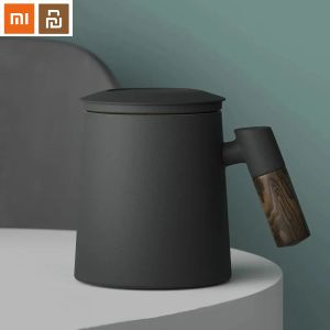 Contrôle Xiaomi Youpin tasse en céramique tasse à thé avec infuseur ménage Double paroi tasse hommes et femmes bureau avec poignée passoire à thé couvercle 400ML