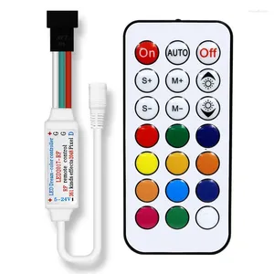 Contrôleurs 5-24V 21-Key RF Contrôleur Magic RGB LED Dream Color pour WS2812B WS2811 2812 2815 Module de chaîne de bande complète