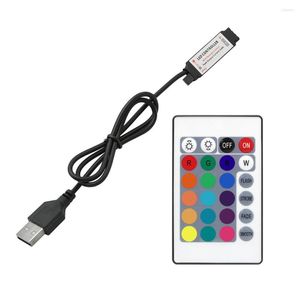 Contrôleurs DC 5V LED Strip RGB Contrôleur USB Smart APP Bluetooth Télécommande 24 Touches Contrôle IR pour la maison 2835/Lumière