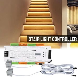 Contrôleurs Kit de contrôleur de lumière d'escalier éclairage d'escalier automatique intérieur DC 12 V 24 V pour escaliers bande Flexible capteur de mouvement LED 32 canaux