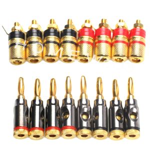 Contrôles 16pcs Gold Banana Plug Audio pour le haut-parleur Amplificateur Berminal Bondage Post Connecteurs d'adaptateur de câble de banane Femelle Connecteurs