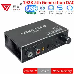 Convertidor 192kHz HIFI Audiodecoder DAC Control remoto TV óptico USB OTG Auricular Amplificador Digital a Adaptador de convertidor analógico