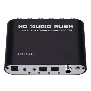 Converter 5.1 CH HD Audio Decoder SPDIF Coaxial a RCA DTS AC3 óptico Amplificador de converte digital Analógico Aux 3.5 mm para PS3 Set Top Box