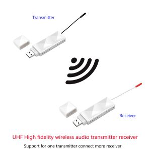 Convertisseur 90m UHF HIFI Wireless Audio Digital Transmetteur Receiver avec 3,5 câbles audio pour l'amplificateur d'alimentation de l'ordinateur téléphonique