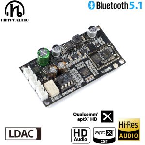 Converter Bluetooth 5.1 Audio Sound Tarjeta de QCC5125 QCC3034 Módulo DAC Entrada analógica Tarjeta de decodificación dura Aptx HD LDAC