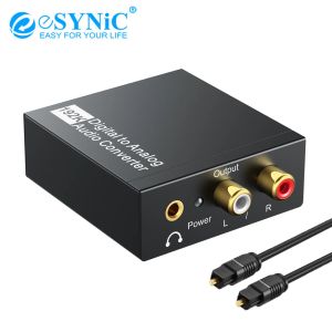 Convertisseur Esynique 192KHz DAC Audio Convertisseur Digital en analogique Convertisseur coaxial Toslink to Analog Stéréo L / R RCA 3,5 mm Jack Adaptateur